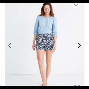 Madewell Drapey Pull-On Shorts French Floral NWT